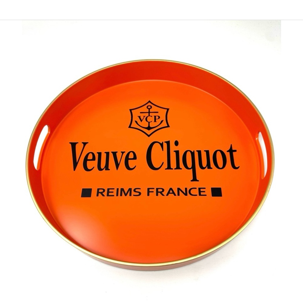 Round VUEVE Champagne Acrylic Serving Tray Ottoman Tray